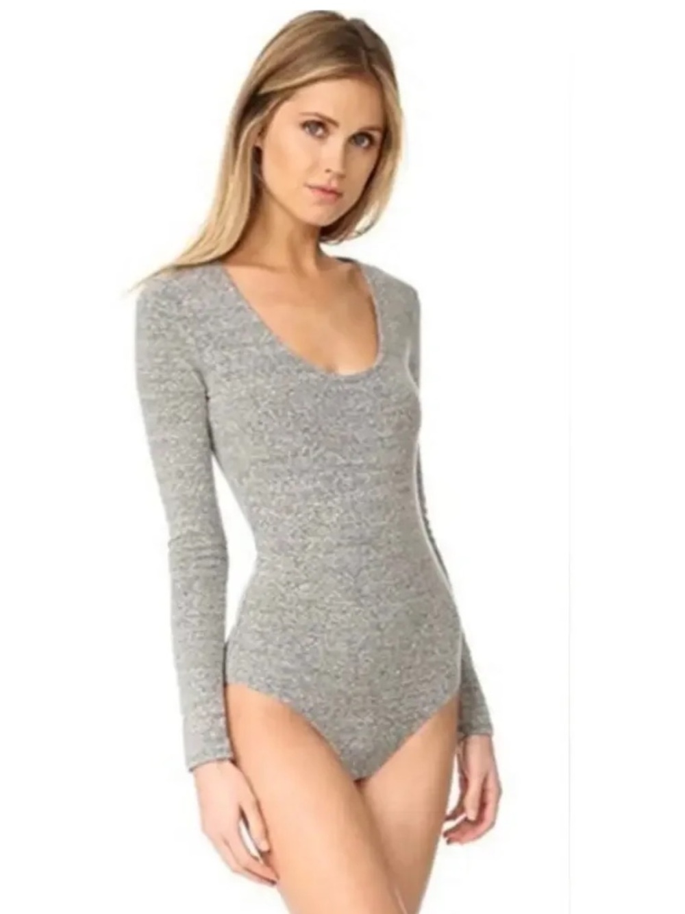Madewell Long Sleeve Gray Bodysuit S